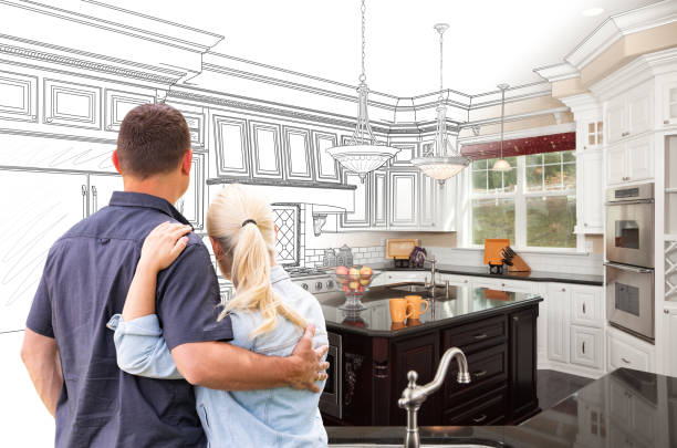 Custom kitchen cabinets installed in a Somerville home